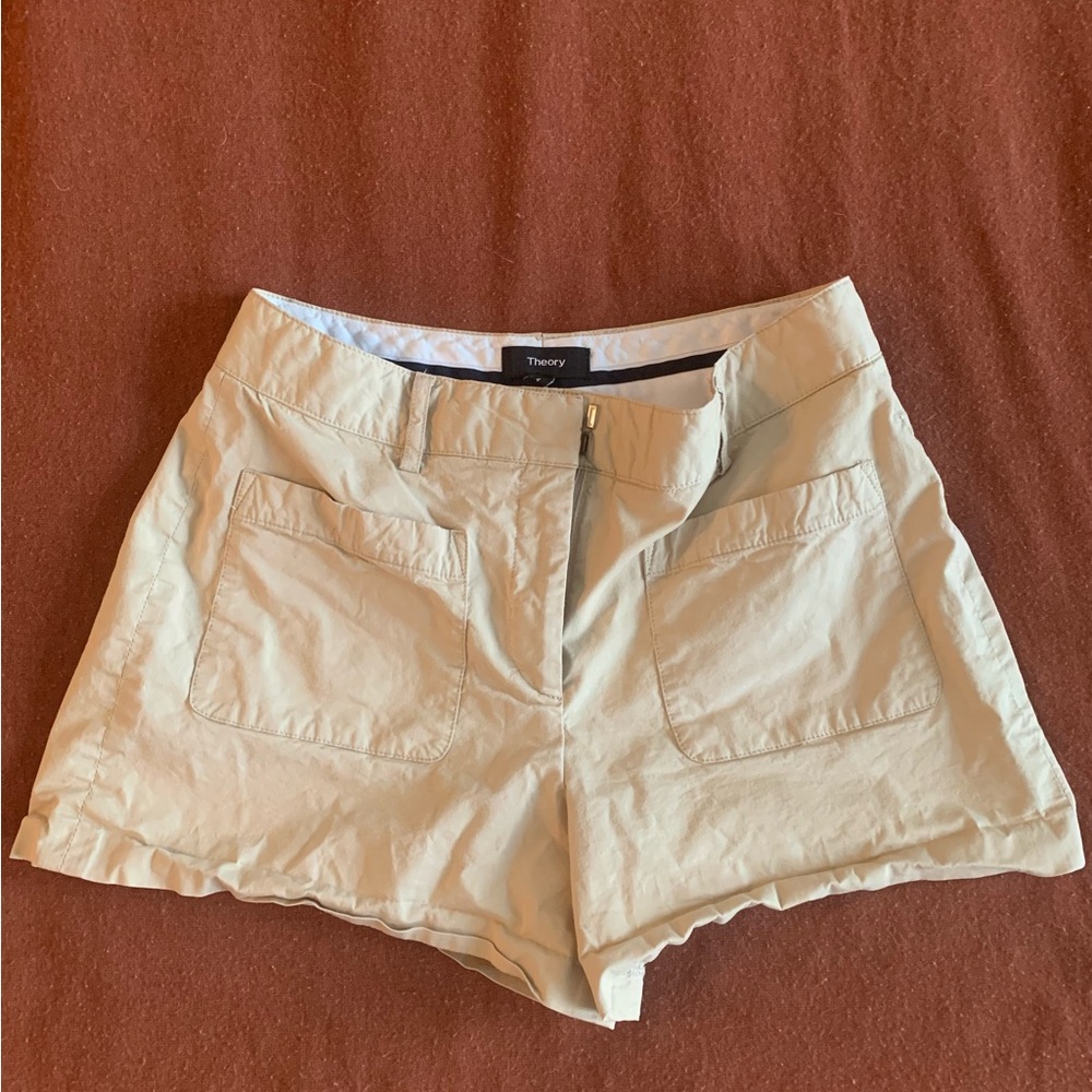 Theory Women's Beige Cargo Shorts